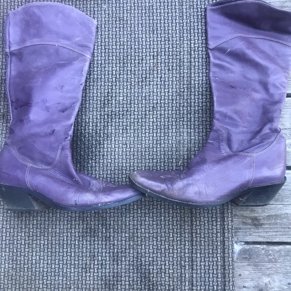 Elegant Purple Heeled Boots for Women